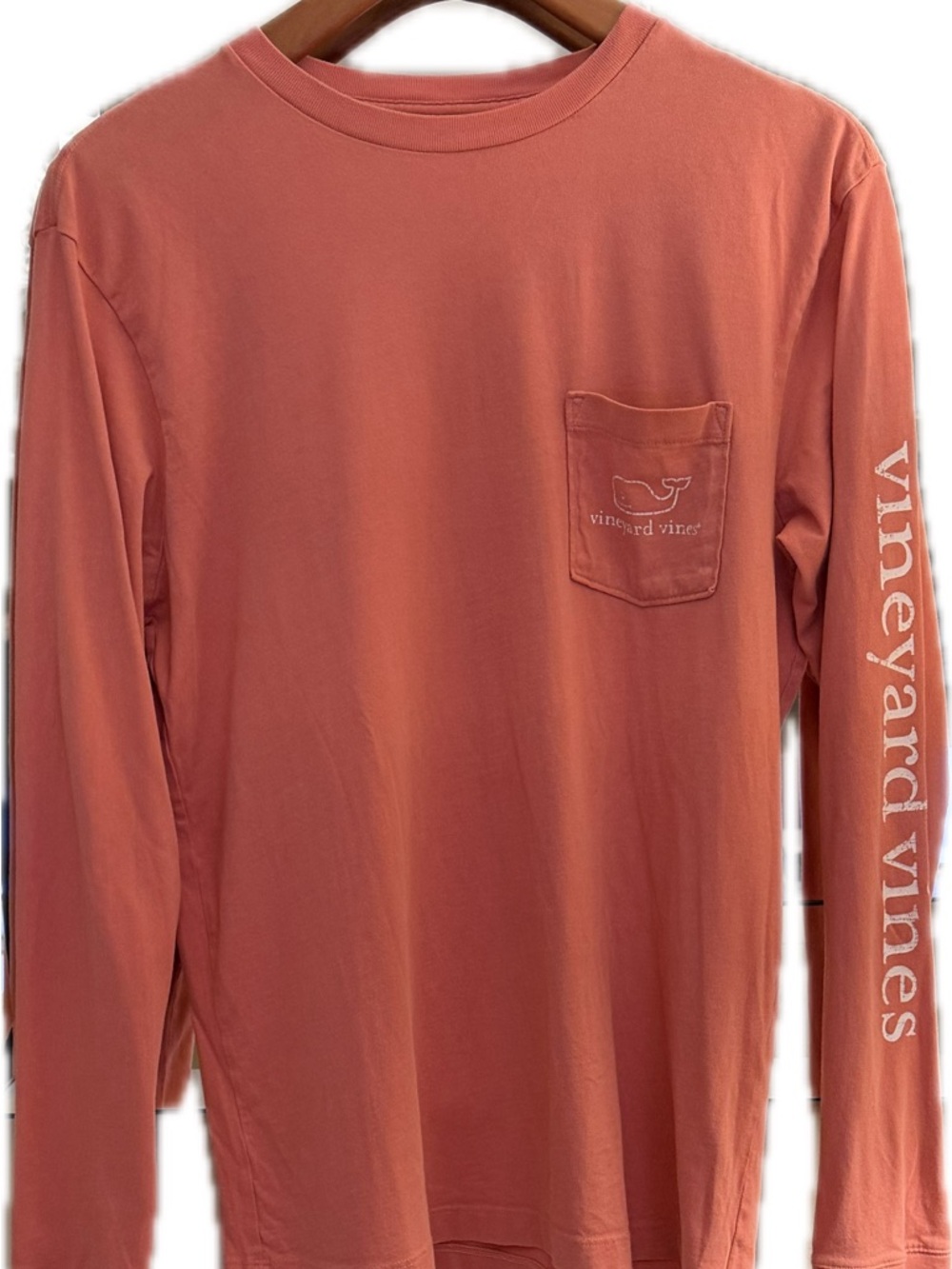 Vineyard Vines Long-Sleeve Pink Pocket Tee 100% Cotton Size Small